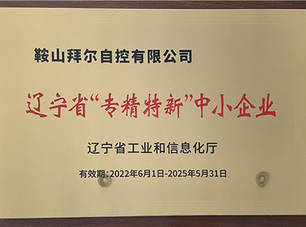 公司榮獲遼寧省“專(zhuān)精特新”中小企業(yè)稱(chēng)號(hào)